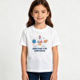 thumbnail image 2 of Girls Graphic Tees Rocket Space Universe Kids T Shirt Explore 100% Cotton Short Sleeve Soft Tops 4-13Y, 2 of 5