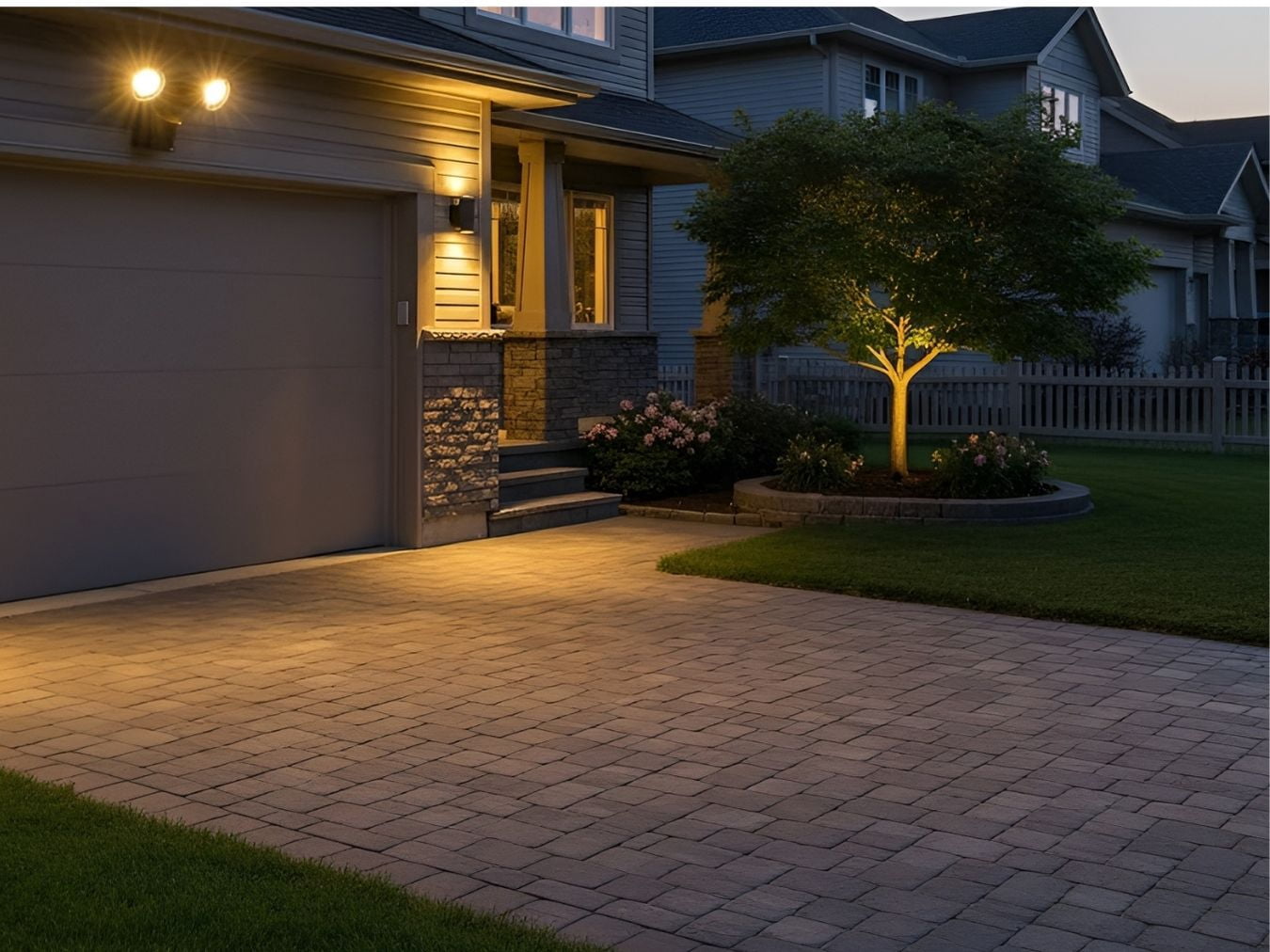 HOMEnhancements Outdoor Motion Sensor Flood Lights, 1900 Lumen, 20W, 3000K LED, Dual Heads