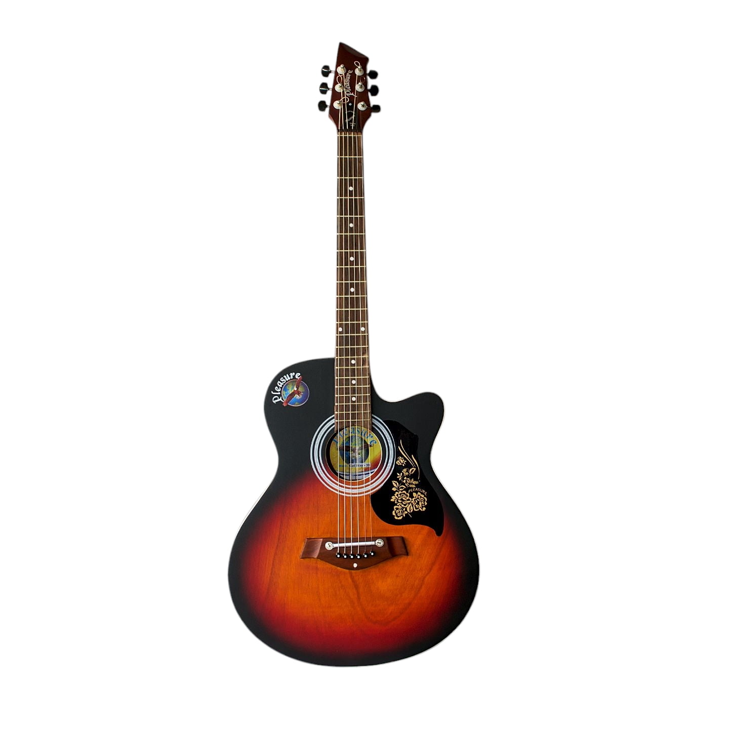 Matte Finish Old Violin Sunburst Red 6 String Cutaway 39" Acoustic Guitar with Equalizer