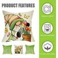 thumbnail image 3 of Hello Spring Gnome Decorative Throw Pillow Covers 18 x 18 Set of 4, Just Bloom Tulip Flower Green Porch Patio Outdoor Pillowcase, Floral Pot Butterfly Seasonal Cushion Case Home Decor, 3 of 6