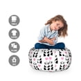 thumbnail image 2 of Valentine's Day Storage Toy Bag Chair, Romantic Pandas Hearts Doodle Love Theme Art Pattern, Stuffed Animal Organizer Washable Bag, Small Size, Charcoal Grey Pink and White, by Ambesonne, 2 of 3