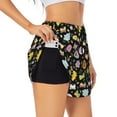 thumbnail image 2 of Disketp Flower Butterfly Print Women's Shorts Workout Shorts for Athletic Gym Running Shorts with Phone Pockets X-Large, 2 of 8
