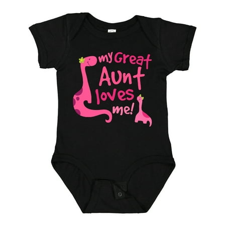 

Inktastic My Great Aunt Loves Me Dino Gift Baby Girl Bodysuit