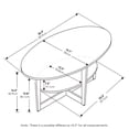 thumbnail image 4 of Furinno Jaya 2-Tier Round Coffee Table, Small Black Coffee Table with Storage Shelf, Oval Center Table for Living Room, Bedroom, Home Office, Black Walnut, 4 of 5