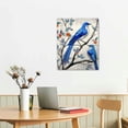 thumbnail image 2 of JEUXUS FuShvre Blue Bird Pictures Wall Decor Bird on Flower Tree Canvas Art Prints Spring Painting for Kitchen Bedroom 12"x16", 2 of 4