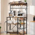 thumbnail image 2 of Alacena de Almacenamiento de 8 Niveles, Estante de Cocina con Enchufes y 15 Ganchos，Estante de Microondas, Mueble Multiusos de Cocina, Sala, Oficina，Cafetería (Marrón), 2 of 4