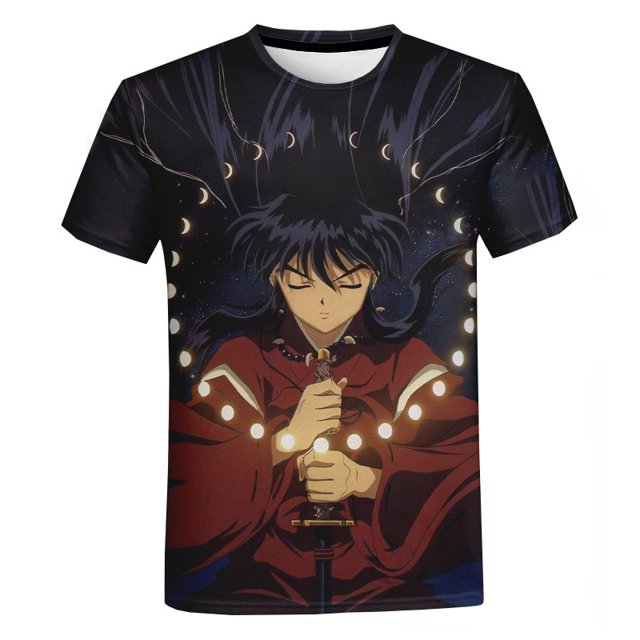 Camiseta Anime Primavera Verano Inuyasha Impreso 3D Hombres Mujeres Oversize Casual Streetwear Hip Hop Moda Unisex