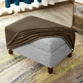 thumbnail image 5 of Subrtex Stretch Oversize Spandex Ottoman Cover Rectangle Footstool Cover Foot Rest Stool Home decor(XL,Coffee), 5 of 6