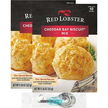 Red Lobster Cheddar Bay Biscuit Mix, 11.36 oz Boxes (Pack of 2) with By The Cup Metal Measuring Spoons