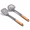 Gray-2, variant on Cream White 1 Silicone Cooking Utensil Set with Heat Resistant Wood Handles