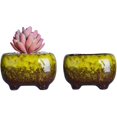 thumbnail image 4 of ARTKETTY Succulent Plant Pots - 4.7 Inch Ceramic Cactus Planter Pots Tripod Mini Glazed Flower Pots with Drainage Hole, 4 of 5