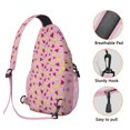 thumbnail image 3 of Watermelon Print Travel Sling Backpack, Lightweight and Durable Crossbody Bag with Geometric Tropical Fruit Pattern, Cute Summer Party Design and Multi-Layer Storage, 3 of 6