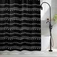 thumbnail image 2 of Boho Fabric Shower Curtain Geometric Black White Washable Shower Curtains for Bathroom, Waterproof Bath Curtain with Hooks Home Decor 72x84in, 2 of 8