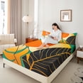 thumbnail image 4 of Homewish Female Men Retro Tree Leaves Full Size Sheets 4-Piece,Abstract Botanical Plants Breathable Bed Sheets,Vintage Aesthetic Lightweight Sheet Sets,Ultra Soft Home Decor, 4 of 7