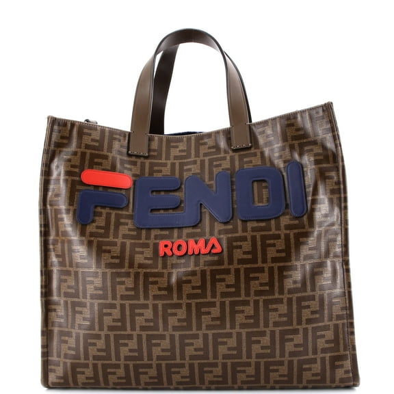 Pre-Owned Mania Logo Shopper Tote Zucca Coated Canvas Large By Rebag