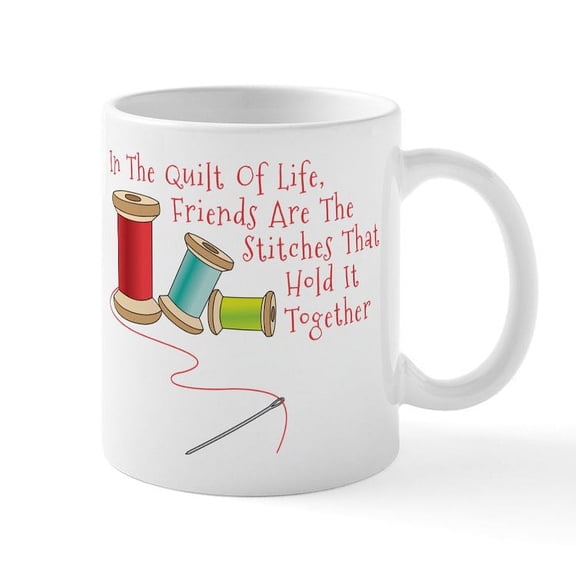 CafePress - Quilt Of Life Mugs - 11 oz Ceramic Mug - Novelty Coffee Tea Cup