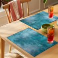 thumbnail image 4 of Teal Blue Placemats Set of 6 Modern Abstract Art Place Mats Table Mats Kitchen Dining Home Outdoor Party Table Decoration, 4 of 9