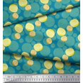 thumbnail image 2 of Soimoi Blue Cotton Poplin Fabric Lemon Slice Vegetable Print Fabric by the Yard 42 Inch Wide, 2 of 3