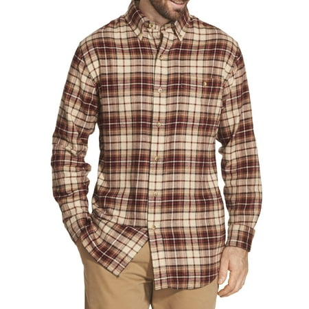 Men's Big and Tall Saranac Flannel Long-Sleeve Button-Down Shirt