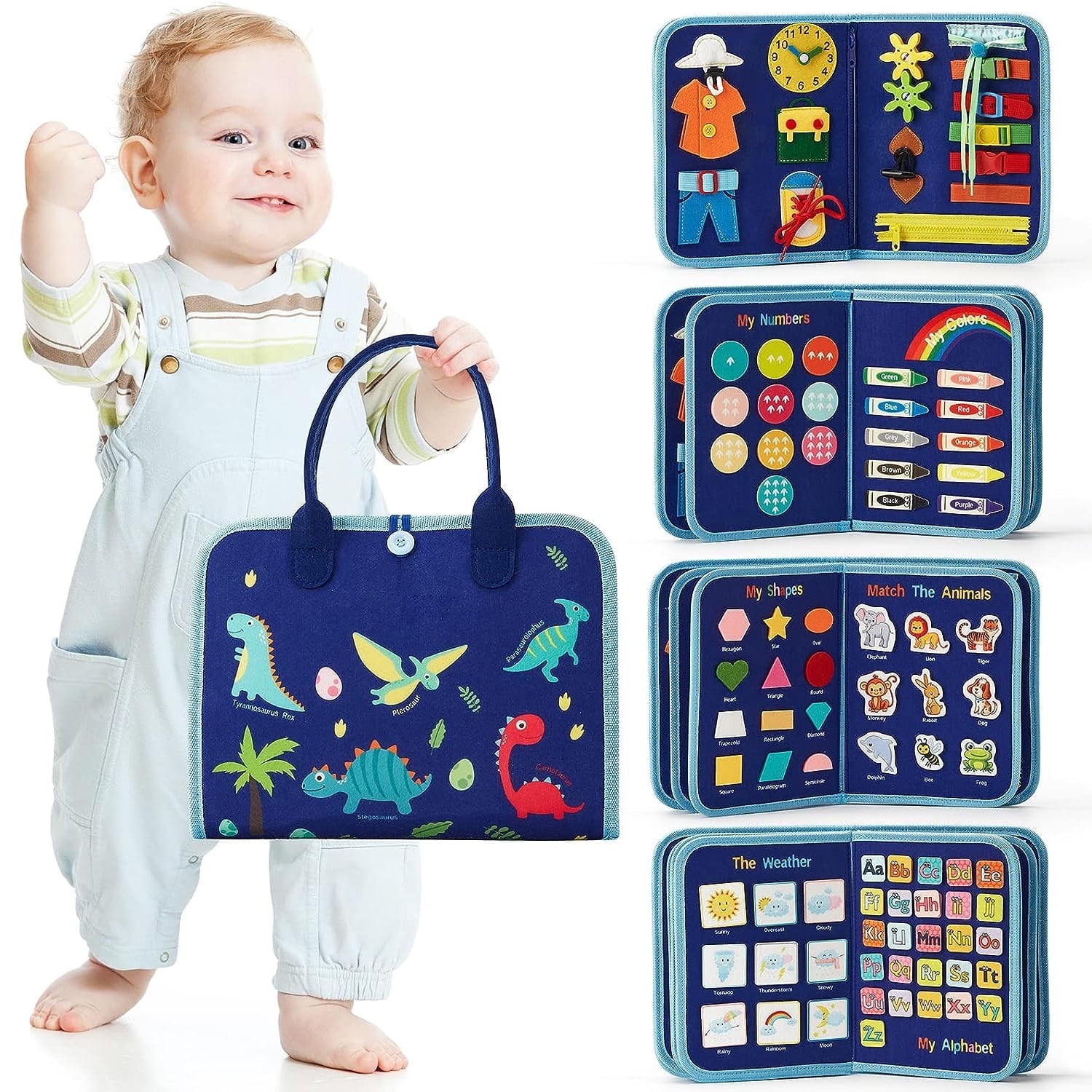 Joyfy Montessori Learning Toys Toddlers 1 2 3 Years Old Counting Matching Sorting Toy Train 9 Farm Animals 1 Farmer Finger Puppets Christmas Birthday