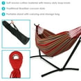 thumbnail image 3 of Sunnydaze 2-Person Cotton Brazilian Hammock with Stand, 400 lb Capacity - Sunset, 3 of 9