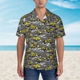 thumbnail image 4 of Lsque Modern Yellow Excavator pattern Hawaiian Shirt for Men, Unisex Summer Beach Casual Short Sleeve Button Down Shirts-3X-Large, 4 of 9