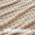 thumbnail image 2 of Super Soft Throw Blanket Linen Premium Silky Flannel Fleece 3D Waffle Checkered Lightweight Bed Blanket All Season Use (Linen, Throw(50"x70")), 2 of 6