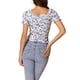 thumbnail image 3 of TOP CORTO DE MANGA CORTA CON ESTAMPADO FLORAL Y FRENTE FRUNCIDO PARA MUJERES INSPIRE CHIC ROSA AZUL XL, 3 of 6