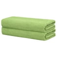 thumbnail image 1 of Juego de 2 toallas de baño de algodón REGALWOVEN, altamente absorbentes, de secado rápido, toalla ligera para baño verde 28' x 56', 1 of 7