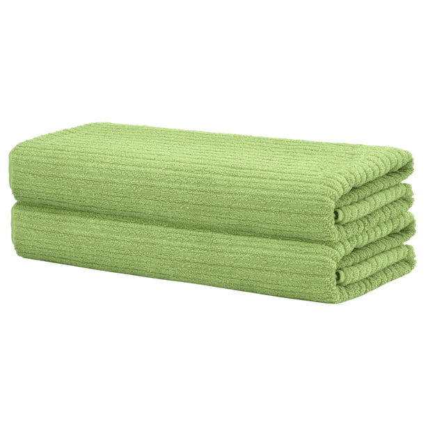 Juego de 2 toallas de baño de algodón REGALWOVEN, altamente absorbentes, de secado rápido, toalla ligera para baño verde 28' x 56'