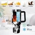 thumbnail image 6 of 40oz tumbler with handle Large Insulated Cow Printed Tumblers with Straw and Lid Stainless Steel Travel Coffee Mug Cup for Hot and Cold Drinks, 6 of 6