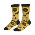 thumbnail image 4 of Crew Socks for Women Men, Bees and Sunflowers A  Moisture Running Athletic Football Striped Socks Cushion Tube Socks, 4 of 7