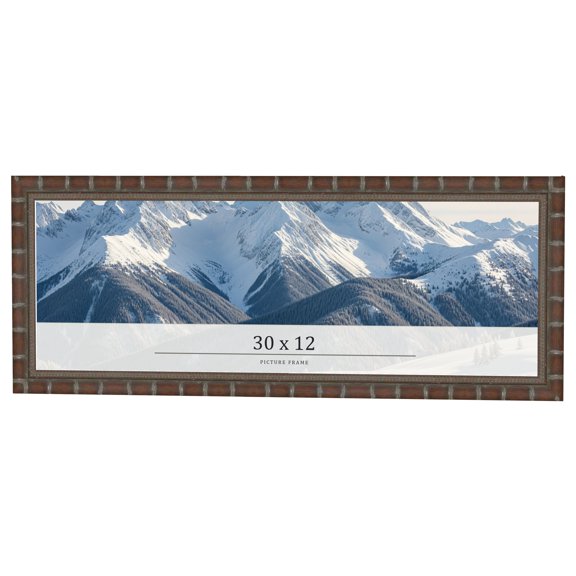 30x12 Dark Brown Bamboo Real Wood Picture Frame Width 1.5 inches | Interior Frame Depth 0.5 inches