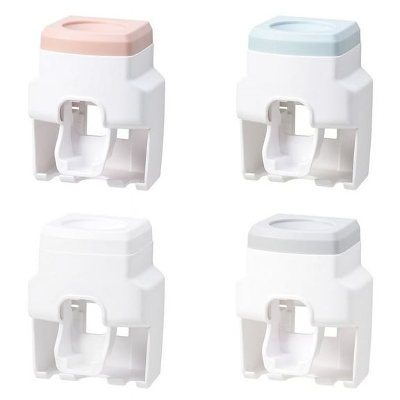 GUIYANIU 4 Pack 2 in 1 Toothbrush Holder with Sticky Suction Pad for Bathroom