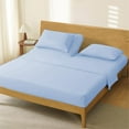 thumbnail image 2 of Flex Top King Size Sheets for Sleep Number Bed 4 Pcs 800 TC 100% Egyptian Cotton 12" Inch Deep Pocket Sheets Split Top King Sheet Set Split Down 28" from The top - Light Blue Solid, 2 of 7