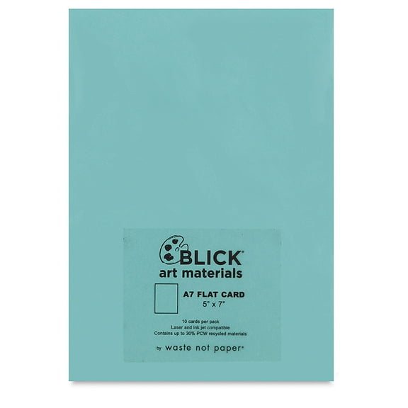 Blick Cards and Envelopes - A7 Flat Card, Pool, 5" x 7", Pkg of 10