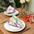 thumbnail image 3 of Dreamtimes Mardi Gras Colorful Carnival Cloth Napkins 4PCS,Fleur De Lis in Mardi Gras Colors Soft and Skin Friendly Dinner Napkins Washable for Dinner, Hotel,Reunion,BBQ Party, 3 of 7