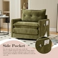 thumbnail image 5 of 360° Swivel Accent Chair, Oversized Arm Chair with 30-inch Wide Seat and Double-Layer Cushion, Comfy Chenille Single Sofa Chair with Side Pocket for Living Room, Olive Green, 5 of 7