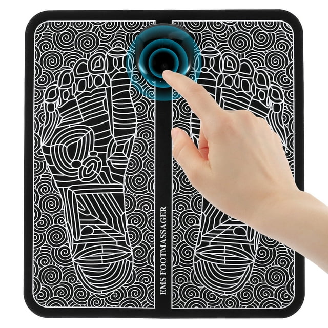 Tapis de Massage Électrique pour Pieds, Stimulateur de Circulation des Muscles des Jambes, 8 Modes Alimentés par USB