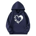 thumbnail image 4 of Sriper Affordable Girls' Hoodie, Heart Graphic Fleece Sweatshirt, Long Sleeve Pullover, Winter Kids Fashion, Camp Gifts, Camisas para Niñas, Budget Friendly 5 14T Size Navy 7 Years, 4 of 4