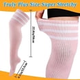 thumbnail image 3 of Plus Size Thigh High Socks for Womens Thick Thighs Cotton Extra Long Over the Knee Stockings Leg Warmer Boot Socks, 3 of 6