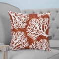 thumbnail image 4 of Pillow Covers 20x20 Set of 2, Red Coral Coastal Square Throw Pillow Covers for Couch/Sofa/Living Room, White Summer Beach Ocean Seaside Decorative Soft Pillowcases for Couch Throw Pillows, 4 of 7
