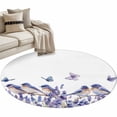 thumbnail image 2 of Area Rug 36in, Garden Purple Floral Bird Butterfly Floor Carpet Living Room Rug, Watercolor Lavender on White Non-Slip Welcome Mat Indoor Rugs for Bedroom Dining Room, 2 of 9