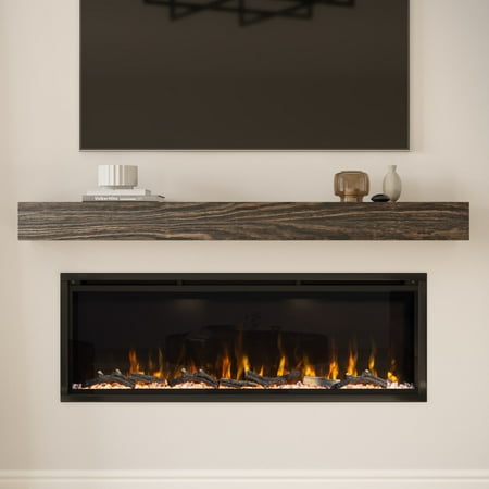 

Modern Ember Aerus 50 Inch Smart Linear Electric Fireplace - Recessed and Wall-Mount Multiple Flame Colors Works with Alexa and Google Assistant