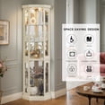 thumbnail image 5 of CKEASEAN Lighted Corner Curio Cabinet with Doors - Wooden Display Cabinet with Tempered Glass Shelves and Lights for Living Room, Dining Room, 5 of 11