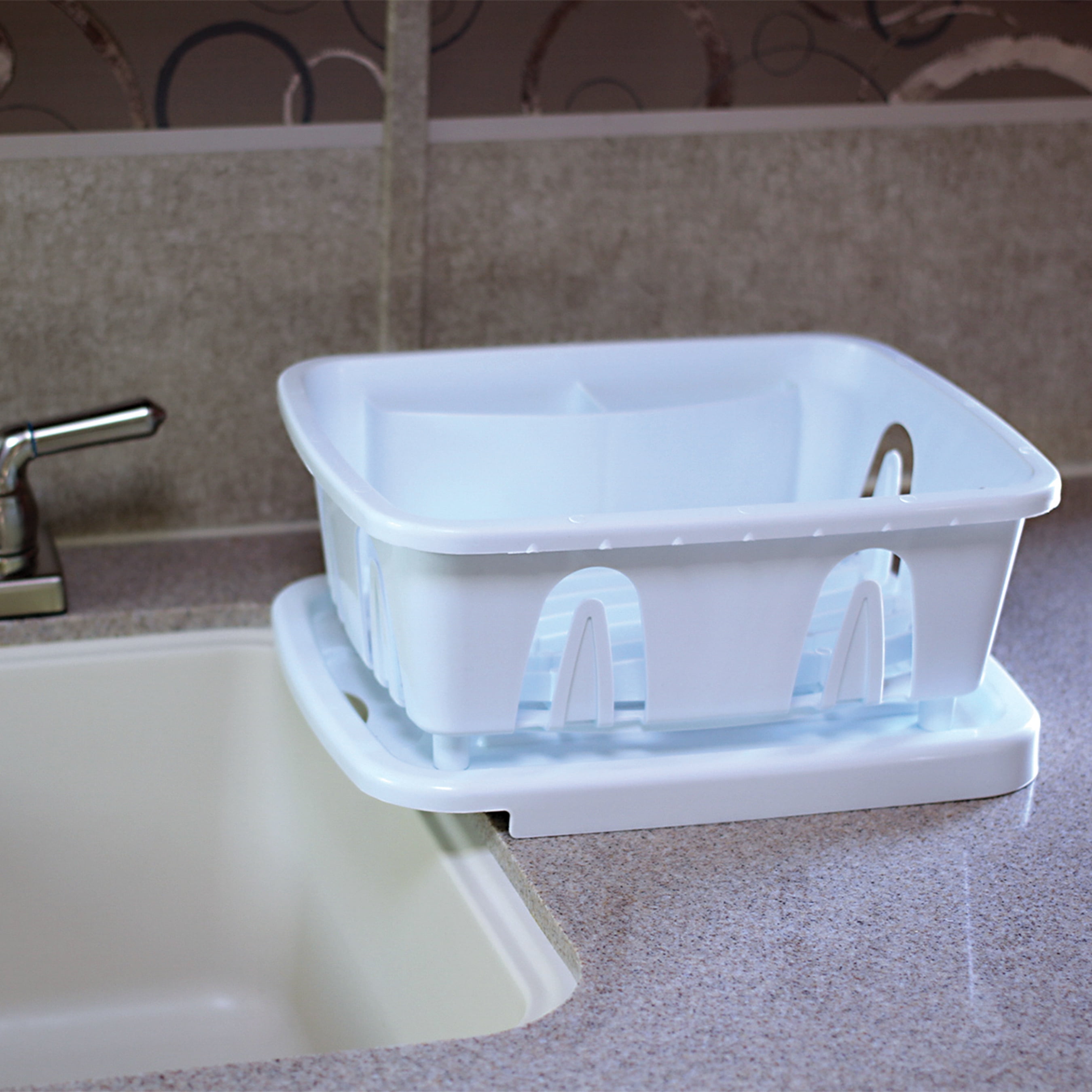Mini Dish Drainer & Tray, White (Eng/Fr)