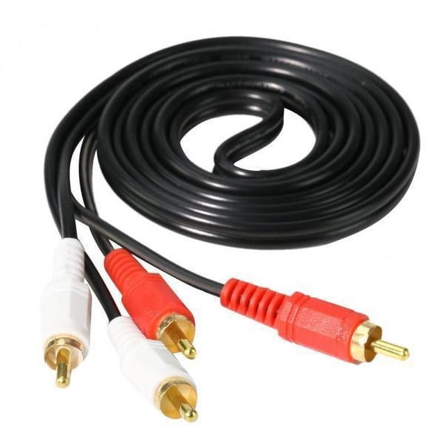 2x Cable 2RCA a 2RCA, Dorado (carcasa de Cobre) (cable de Alto Rendimiento), 2 Conectores RCA 2 piezas