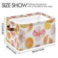 thumbnail image 4 of Yayeee Canvas Storage Basket with Handles for Shelves Fabric Bins Closet Organizer, Floral Orange, 4 of 8