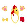 thumbnail image 1 of Set de vestuario de animales de pollo 3d vestirse para la fiesta de cumpleaños de Halloween del festival Cola roja amarilla, 1 of 8