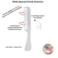 thumbnail image 4 of The Hair Doctor Detangle Comb with Wide-Spaced Rotating Teeth Reduces Hair Damage (White Sheen), 4 of 9